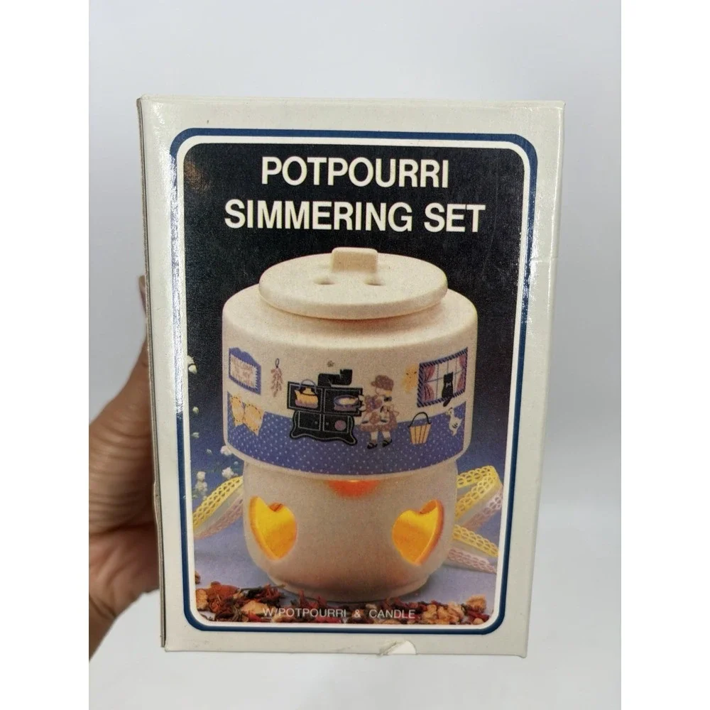 VTG Kmart Taiwan Potpourri Simmering Set Ceramic Warmer Goose w/ Box